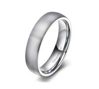 KnSam Anillos de boda de plata para hombre, acero de titanio, 4 mm, curvo, mate, anillo de compromiso, unisex, decoración, talla 71 (22,6)