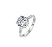 KnSam Anillos de pareja de oro blanco auténtico de 9 K/14 K/18 K, anillos clásicos de boda con moissanita, par de anillos Au 375/585/750, oro blanco, talla 47-65, Oro blanco 375 de 9 quilates