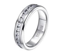 KnSam Anillos para hombre, acero de titanio punk, 8 mm, anillo de eternidad, anillos de compromiso, anillos de compromiso, Acero de titanio, Sin circonita