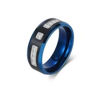 KnSam Anillos para hombre gótico de acero inoxidable, bicolor Eternidad, anillos para hombres con circonitas, anillos para hombre, Acero inoxidable, Circonita cúbica
