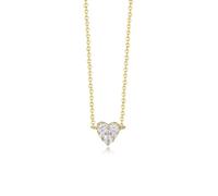 KnSam Au375/585/750 - Collar de oro para mujer, estilo Art Nouveau, colgante con moissanite (blanco redondo), cadena de oro amarillo 9 K/14 K/18 K, 36 + 5 cm, Oro amarillo de 18 quilates (750