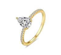 KnSam Auténtica joya de oro amarillo Au 375/585/750, anillos de boda clásicos, anillos de pareja con laboratorio creados en laboratorio, banda de boda 9 K/14 K/18 K, talla 47 - 65, Oro amarillo de 9