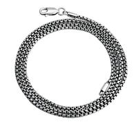 KnSam Collar de cadena Belcher de plata de ley maciza para hombre | Collar de plata 925 sin plomo ni cadmio