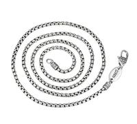 KnSam Collar de cadena Belcher de plata de ley maciza para hombre | Collar de plata maciza 925 sin plomo ni cadmio