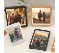 KnSam - Marco de fotos (20 x 25 cm, efecto madera, 3 cm), color negro