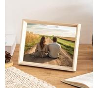 KnSam Marco de fotos 21 x 30 cm gris madera A4, marco de fotos MDF horizontal y vertical, rectangular, marco de madera, marco de madera, collage, decoración de pared, póster