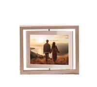 KnSam Marco de fotos de 20 x 25 cm, tamaño de foto, marco de certificado, gris claro, doble cara, giratorio, tablero de fibra de densidad media, horizontal y vertical, rectangular, marco de madera