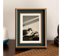 KnSam Marco de fotos de 21 x 30 cm, color verde, A4, marco de fotos de tablero de fibra de densidad media, resina y cristal, horizontal y vertical, rectangular, marco de madera para salón, dormitorio