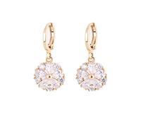 KnSam Pendientes de oro amarillo de 18 quilates 750 para mujer, joyas de oro auténtico, pendientes de aro con moissanita, pendientes de oro de 18 quilates, estilo Art Nouveau, oro