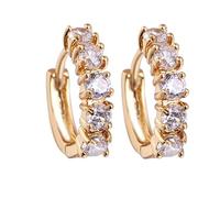 KnSam Pendientes de oro auténtico para mujer, estilo vintage, de oro de 18 quilates, clásicos con moissanita, azul, pendientes boho au 750, oro, Oro amarillo de 18 quilates (750), Moissanita
