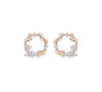 KnSam Pendientes de oro rosa de 18 quilates 750, joyas auténticas de 0,26 quilates, con diamantes creados en laboratorio, guirnalda de vid, talla marquesa, color blanco, pendientes colgantes de oro