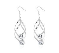 KnSam Pendientes de perlas de oro blanco 750 de 18 quilates, pequeños y auténticos, plateados