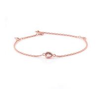 KnSam Pulsera de oro rosa de 9 K/14 K, elegante, clásica, vintage, con gotas de moissanite de 0,4-1 ct, oro rosa Au375/585, 16-20 cm, 20CM, Oro rosa de 14 quilates, Moissanite