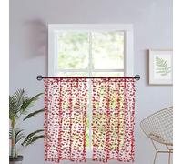 KnSam Visillos semitransparentes, monocromáticos 3D, diseño de mariposas, color burdeos, cocina, rústico, 2 unidades, hilo de gasa, para habitación, oficina, 90 x 60 cm (alto x ancho)
