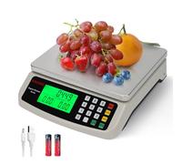 KNSWE Bascula Grande Peso de Cocina Digital 10kg Acero Inoxidable Balanza Precision 1g Función Tara Conteo Cero Para Hogar y Repostería Electrodomesticos Báscula Kilogramos Libras Onza