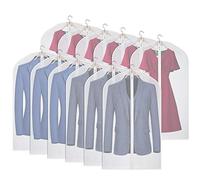 Kntiwiwo Juego de 12 bolsas de ropa transparentes para almacenamiento, a prueba de polvo, con cremallera para trajes, abrigos, vestidos, clósets, almacenamiento de ropa, 24 x 40 pulgadas