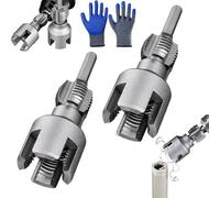 Knubbuf 4 in 1 Water Pipe Wrench, Integrated Internal & External Pipe Threading Tool, Drill Driven Plumbing Repair Set, PVC Pipe Thread Cutting Tool For 1/2''/ 3/4'' pipes (1/2"+3/4")