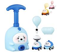 Knubbuf Animal Air Powered Balloon Car Toy, Animal Balloon Car Toy with 2 Cars, Stem Educational Cars Toys Set for Boys Girls, Aerodynamic Pump Toys (Blue)