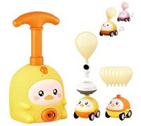 Knubbuf Animal Air Powered Balloon Car Toy, Animal Balloon Car Toy with 2 Cars, Stem Educational Cars Toys Set for Boys Girls, Aerodynamic Pump Toys (Yellow)