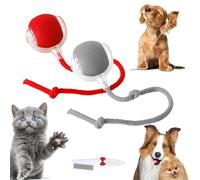 Knubbuf Balle Interactive Intelligente Pour Chat, Balle Roulante Automatique, Balle Roulante Chat, De Chat Pour Jeux Et Interactions Idéal Pour Les Amoureux Des Chats Cadeau Pour Chats (Gris+Rouge)