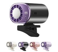 Knubbuf Car Clip on Air Conditioner Fan with LED Display, 360° Rotation Portable Car Fan for Backseat, 199 Speeds Adjustable Personal Air Conditioner, USB Rechargeable Cooling Fans (Black)