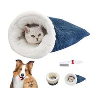 Knubbuf Cat Sleeping Bag, Cat Winter Sleeping Bag, Soft Plush Large Cat Sack Warm Cat Bed, Pet Mat Warming Pad Sack, For Indoor Cats and Small Dogs (1PC)