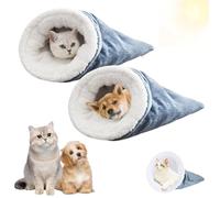 Knubbuf Cat Winter Sleeping Bag, New Upgraded Cat Sleeping Bag, Soft Plush Large Cat Sack Warm Cat Bed, Pet Mat Warming Pad Sack for Indoor Cats and Small Dogs (2pcs)