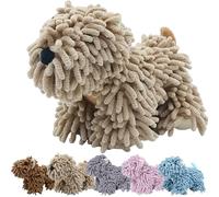 Knubbuf Chenille Fuzzy Ball Hand Towel, Cute Cartoon Puppy Dog Shaped Hanging Towels for Bathroom and Kitchen, Ultra Soft Highly Absorbent Microfiber Cleaning (Khaki)