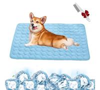 Knubbuf Extra Large Dog Cooling Mat for Summer Heat Relief - Waterproof Pet Chill Blanket with Breathable Ice Silk - Washable Self Cool Pad for Crates, Car Seats and Indoor Beds (Blue,XL(100 * 70cm))