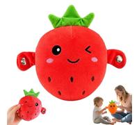 Knubbuf Interactive Music Plush Toy, Banana Plush Musical Sensory Toy with Sounds, Touch-Sensitive Fruit Stuffed Animal for Parent-Child Play, Fun Sound-Activated Rhythm Piano Doll (Strawberry)