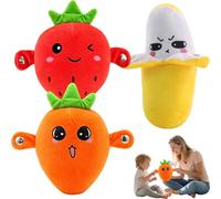 Knubbuf Interactive Music Plush Toy, Banana Plush Musical Sensory Toy with Sounds, Touch-Sensitive Fruit Stuffed Animal for Parent-Child Play, Fun Sound-Activated Rhythm Piano Doll (Mix)