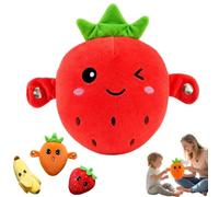 Knubbuf Interactive Music Plush Toy, Touch-Sensitive Banana Squishy Sensory Toys for Babies, Educational Musical Stuffed Animal for Parent-Child Play, Soft Autism Toys Gift (Strawberry)