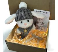 Knubbuf Mini Bunny Hug in a Box Easter Gifts for Kids, Handmade Crochet Pocket Hug with Inspirational Card, Mini Bunny Hug in a Box for Anxiety Relief, Friendship and Family Keepsake (03)