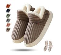 Knubbuf Pluffi Comfy Slippers Women, Pluffi the Cozy & Stylish Slipper, Unisex Winter Cozy Fashion Plush Warm Home (Coffee, M, Adulto, 40, Números (rango), Sistema tallas calzado EU, 41, mediano)