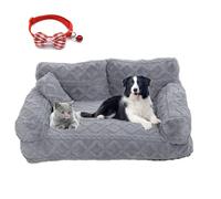 Knubbuf Premium Plush Dog Sofa Bed, Plush Calming Pet Sofa Beds, Calming Dog Bed with Removable Washable Cover, Anti-Slip Bottom Pet Couch For Small to Large Dogs and Cats (Gray, L:65 * 45 * 30cm)