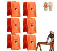 Knubbuf Saw Horses Twin Pack, Heavy Duty Sawhorse Brackets with Adjustable 25-Degree Angle, Cold Rolled Steel Work Horse Set for Log Cutting, Furniture Making & Workshop Benches (Orange,6pcs)