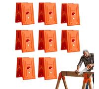 Knubbuf Saw Horses Twin Pack, Heavy Duty Sawhorse Brackets with Adjustable 25-Degree Angle, Cold Rolled Steel Work Horse Set for Log Cutting, Furniture Making & Workshop Benches (Orange,8pcs)