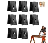 Knubbuf Saw Horses Twin Pack, Heavy Duty Sawhorse Brackets with Adjustable 25-Degree Angle, Cold Rolled Steel Work Horse Set for Log Cutting, Furniture Making & Workshop Benches (Black,8pcs)