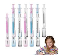 Knubbuf Syringe Shaped Gel Pens, 0.38mm Black Neutral Pen, Novelty Creative Fun Medical Pen and Pad Set, Perfect Nurse Accessories for Work, Nursing School Students, Office Supplies (12pc)