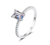 Knuckle - Anillo de oro blanco para mujer con dedo índice de 1 quilate, diamante cultivado en laboratorio, 18, Oro blanco de 18 quilates (750), Diamante cultivado en laboratorio