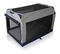 Knuffelwuff Caja de transporte plegable para perros con estructura de aluminio para el maletero L 76 x 51 x 48 cm
