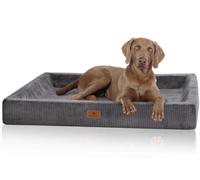 Knuffelwuff Santiago M-L - Cama ortopédica para perros (85 x 65 cm, funda extraíble, lavable, para perros grandes, medianos y pequeños), color gris