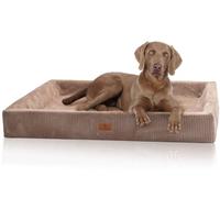 Knuffelwuff Santiago XXL - Cama ortopédica para perros (120 x 100 cm, funda extraíble, lavable, para perros grandes, medianos y pequeños), color marrón