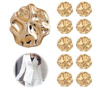 KNUIUYY 10 Piezas Botones Dorados, Juego De Botones 23 mm, Botone De Aleación De Zinc De Forma Irregular, Botone Decorativos Mujer Para Camisa, Cárdigans, Abrigos Y Manualidades