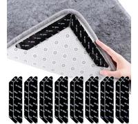 KNUIUYY 16 Piezas Antideslizante Adhesivo para Alfombras, Adhesivo para Alfombra, Sujeta para Casa, Lavable y Reutilizable con Fuerte Adhesión, Apto para Todos los Suelos Lisos