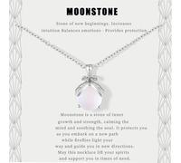 KNUIUYY Regalo Original para Mujer Collar de Piedra Lunar para Mujer Cumpleaños, Acero Titanio Hipoalergénico con Circonita 5A Adecuado, Navidad, Graduación, Regalo para Hermana