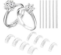 KNUIUYY Regulador de Anillo Transparente, Adecuado para Anillos Sueltos, Adecuado para Anillos de Cualquier tamaño y Estilo, reductores de Anillo Sueltos, adaptadores de Silicona Transparente