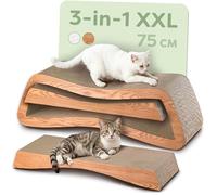 Knupis Rascador para Gatos 3 Piezas XXL 75 cm - Cartón Resistente para Cuidado de Uñas - hasta 2 Años de Uso - Ahorra Espacio - Protege Sofás y Muebles (Mountain- Marrón)