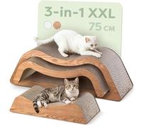 Knupis Rascador para Gatos 3 Piezas XXL 75 cm - Cartón Resistente para Cuidado de Uñas - hasta 2 Años de Uso - Ahorra Espacio - Protege Sofás y Muebles (Cloud- Marrón)