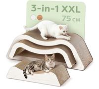Knupis Rascador para Gatos 3 Piezas XXL 75 cm - Cartón Resistente para Cuidado de Uñas - hasta 2 Años de Uso - Ahorra Espacio - Protege Sofás y Muebles (Cloud- Blanco)